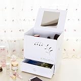 防水化粧品収納ボックスDIYデスクトップ仕上げボックスホワイト