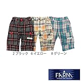 【SiShuNon/FARM】Wガーゼ　チェック　6分パンツ ファーム 90 2 ブラック