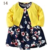 カーターズ Carter's カーディガン 半袖ロンパース ワンピース 2点セット イエローネイビー ベビー服 女の子(9months(67-72cm)) [並行輸入品]