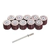 10個入り 軸付フラップホイール フラップ ホイール　ブラシ シャフト 円筒型　研削　研磨加工用 12mmx12mmx3mm 240#