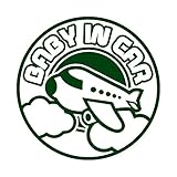 飛行機 baby in car カッティング ステッカー ダークグリーン 深緑