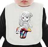 Cute Doll Sitting On Magic Mushrooms ネクタイを有する有機ビブ Medium