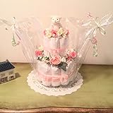 おむつケーキ　2段 ピンク(はじめての肌へのいちばんSサイズ) 出産祝い　人気№１　