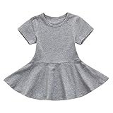 笑え熊 女の子 子供スカート 人気 新品 赤ちゃん服 夏物 普段着 プリンセス半袖ソリッドカラードレス ロングスカート 単色