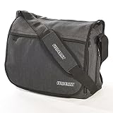 Messenger DIAPER BAG for DADS & MOMS to share baby care! - Top zipper for easy access - Large - Grey