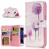 UNEXTATI Galaxy S7 Edge ケース 高品質 PUレザー 手帳型ケース 保護カバー カード収納 液晶保護 防塵 Samsung GalaxyS7 Edge 用 Case Cover 