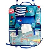 teepao Cartoon Backseat車オーガナイザー赤ちゃん&幼児キッズ用、旅行アクセサリーキッズ玩具ストレージ、バックシートプロテクター ブルー 6025779898379