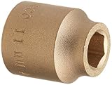 Ampco Safety Tools SS-1/2D11MM Socket, Standard, Non-Sparking, Non-Magnetic, Corrosion Resistant, 1/
