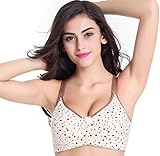 マタニティブラ　前開き授乳ブラ　ホック　綿 (XXL, ドット2)