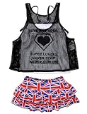 キッズ・ジュニア SUPER LOVERS 女の子用セパレート水着4点セットsw1870 L(170cm) ホワイト