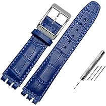 Amazon.co.jp: レザー時計バンド、for スウォッチ クロコダイル