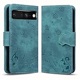 TEDTIKJT google pixel 8 ケース 手帳型 pixel 8 ケース 手帳型 グーグルピクセル8 ケース 手帳型 Google Pixel 8 カバー スタンド機能 pixel8 手帳ケース マグネット式 ピクセル8 ケース 手帳型 カードポケット付き 音楽子猫のパターン 全面保護 耐衝撃 横置き機能 ピクセル8 手帳型ケース 薄型 緑