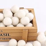 Mamimami Home クリスマスデコレーション ウールフェルトボール 20MM 手作り 生態や自然羊毛 フェルトボール 装飾ビーズ 50個（ホワイト）