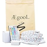 aegoolストリップライトLEDキット44キーIRコントローラRGB防水16.4 ' / 5 m 60led / M SMD 5050 5M/16.4' Non-Waterproof ブルー