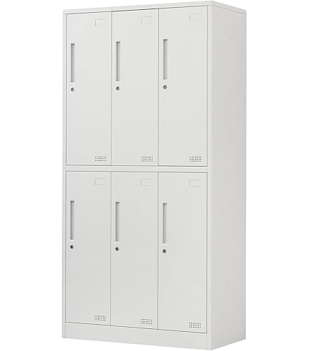 Amazon.co.jp: ロッカー 6人用 鍵付き 3列2段 更衣ロッカー スチール