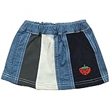 《秋冬春対応》 CHILD CHAMP(チャイルド チャンプ) いちご刺繍切り替えスカート 90cm/BL NO.C-271033