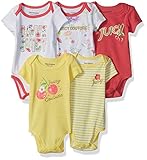Juicy Couture Baby Girls' 5 Pack Bodysuits Yellow/Cherry 18M [並行輸入品]