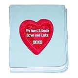 CafePress – My Aunt & Uncle Love Me Baby Blanket – スーパーソフトベビー毛布、新生児おくるみ ブルー 049920186025CD2