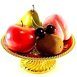 3world 食品サンプル フルーツ フラワー バスケット かご盛り ディスプレイ 仏壇 お供え SW1040 5種盛り 金盆