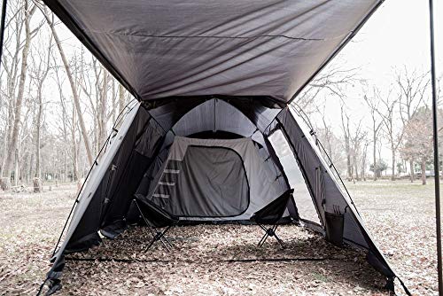 ムラコ Ziz 5p 購入 ファミリー向けブラックテント 拡張式のタープが秀逸 まなびや