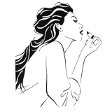 壁ステッカー、Girl Wearing Lipstick ttnightで部屋ステッカー装飾バスルームベッドルーム壁の装飾