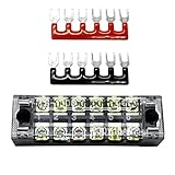 Baosity 6ポジション　二重列　600V 15A　バリア端子ブロック　ターミナルストライプ　5点パック