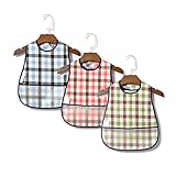 BEATON　JAPAN　コットン防水スタイ　3枚セット　洗濯機で洗える (チェック)