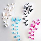 ElecMotive 48 Pcs 4 Packs Beautiful 3D Butterfly Wall Decals Removable DIY Home Decorations Art Deco