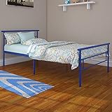 Rack Furniture Seattle Twin Metal Bed Frame - Great for Kids - Blue [並行輸入品]
