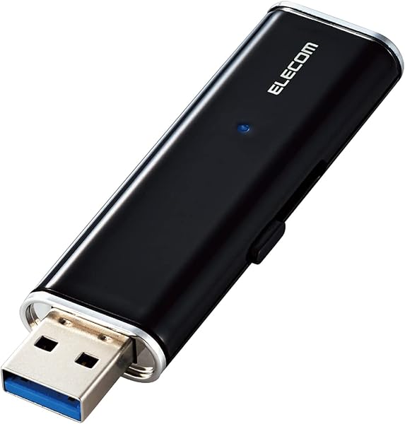 Elecom ESD-EMN0128GBKR External SSD, Portable, 128GB, USB 3.2 (Gen1), Ultra Compact, Black, Data Recovery Service - 1