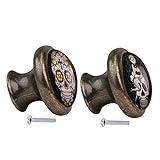 monkeyjack 2pcsスカルパターンヴィンテージメタルドアノブキャビネット引き出しビンドレッサー食器棚プルハンドルノブ家具ハードウェア# 5