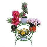 鍛鉄の花の棚マルチ階建ての花のリビングルームバルコニーフラワーポットスタンド室内フラワーラック (Color : Green)