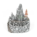 OUNONA 多肉植物プランターフラワーポットダブルレイヤークリエイティブマウンテンデザイン（ブラック）