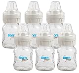 海外直送品Born Free Baby Products Wide Neck Glass Bottle, 5 OZ (Pack of 6)