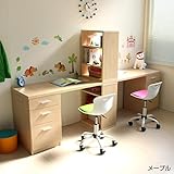 【予約販売6月下旬入荷予定】ツインデスク 学習机 勉強机 セット ハイタイプ おしゃれ 収納　木製 激安 ユニットデスク 書棚 ３段チェスト メープル CPB027D-CMP