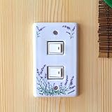 ラベンダースイッチプレート 2穴　　　専用ネジ2本付き スイッチカバー コンセントプレート コンセントカバー 陶器製 リフォーム 簡単交換 DIY