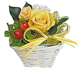 フラデコ　プリザーブドフラワー　フローネ　クリアケース付き＆ラッピング (イエロー)