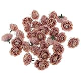 SM SunniMix 30個　人工椿花の頭　DIY　工芸品　ブーケのネクタイ　ヘアアクセサリー　ブライダル手首のコサージュなど　多目的　装飾花　多色選べる　 - ライトコーヒー