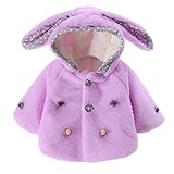 Kids aimtoppyベビー幼児秋冬フード付きコートクロークジャケット厚いソフト暖かい服 L パープル AIMTOPPY