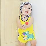 子供　水着　キッズ　スイムウェア　ガールズ　水着　女の子　男の子　長袖水着　帽子付き　かわいい　2点セット　保育園用 (120, 写真参照)