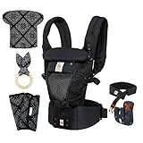エルゴベビー(Ergobaby) 抱っこひも［ヘッドサポート、よだれカバー、うさみみ（歯固め）付］おんぶ可 [日本正規品保証付] 3Dエアーメッシュ (洗濯機で洗える) 軽量 ベビーキャリア アダプト/クールエア ADAPT/ブラック CREGBCPEAPBLK