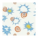 York Wallcoverings DK6075SMP Disney Kids Bursts & Scrolls 8 x 10 Wallpaper Memo Sample, White [並行輸入品