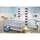 3 Piece BoysブルーホワイトグリーンWhaleベビーベッド寝具セット、新生児ノーティカルテーマNurseryベッドセット幼児子動物Fish Sea Ocean Water Splash幾何毛