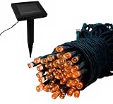 100 LEDソーラー文字列ライト オレンジ SOL-100LED-OR 1