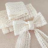 6柄セット 刺繍レース リボン ハンドメイド材料 アンティーク風 DIY・裁縫・装飾 ベージュ 長1m/柄 幅5.5~8.3cm