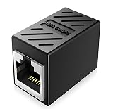 【Amazon限定】LANケーブル用中継コネクタ コンパクト ギガビット RJ45 延長 Cat7 Cat6 Cat5eコネクタ プラグ 8P8C メス-メス (1個, ブラック)
