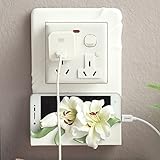 WAYCOM ヨーロッパ田園風格の立体スイッチ装飾　コンセントの周りの樹脂携帯充電ホルダー　ユリ (イエローユリ)