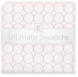 SwaddleDesigns Ultimate Receiving Blanket, Sterling Mod Circles on Sunwashed Pastels, Sunwashed Pink
