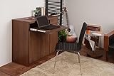 天然木アルダー材を使用した北欧シリーズ (幅90㎝パソコンデスクキャビネット, ダークブラウン)