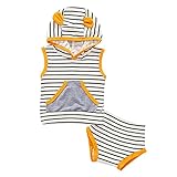 MIOIM幼児用2pcs夏服装セットベビー男の子女の子夏ストライプノースリーブパーカータンクトップMatchingショートパンツ